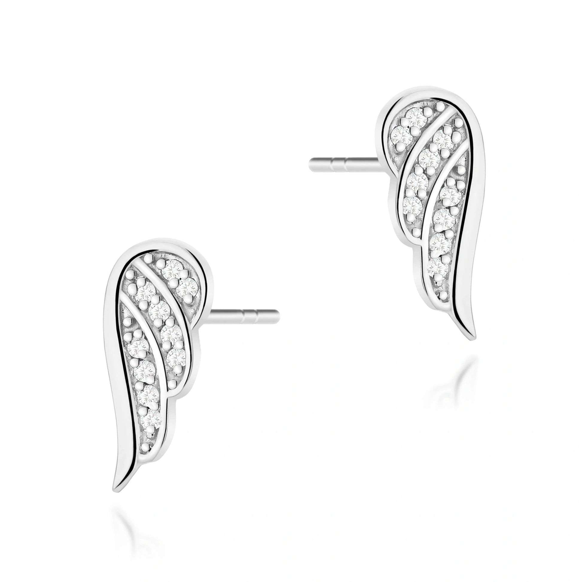 Wings Gold Earrings with 20 Diamonds