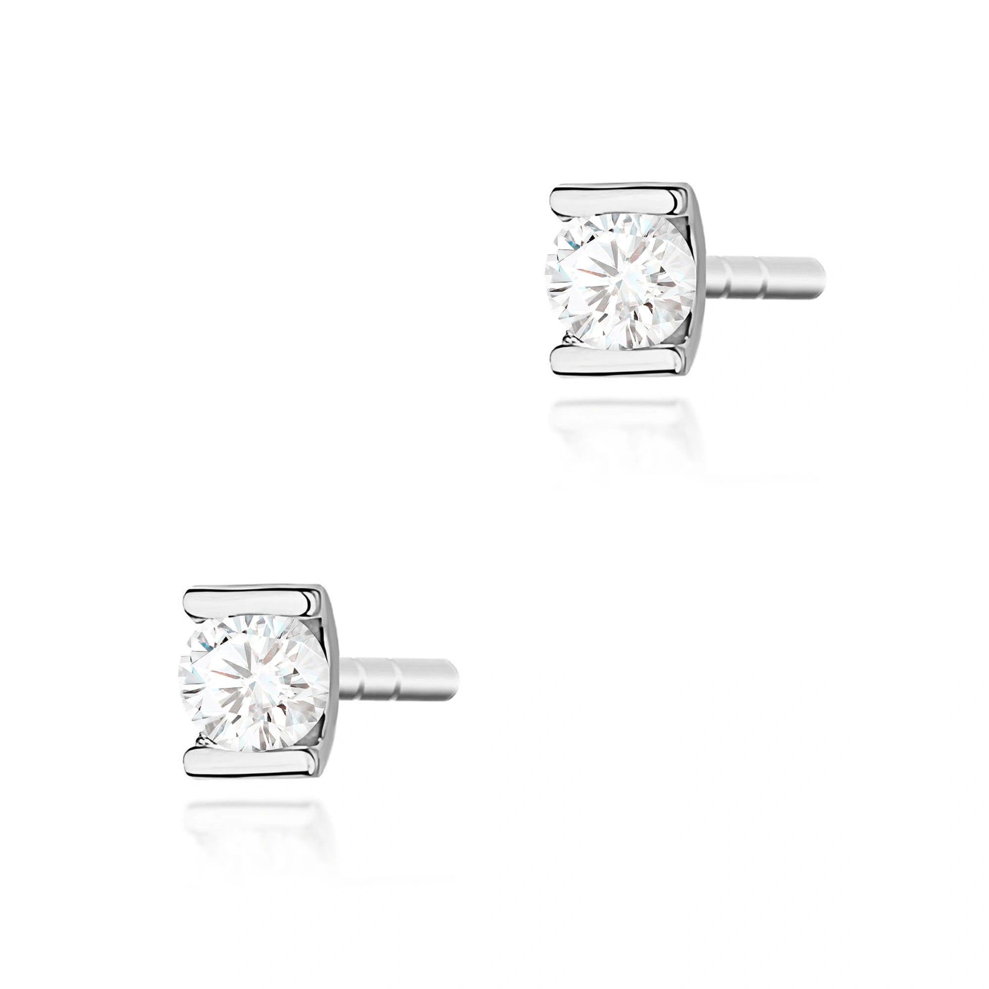 Pendientes esencia de oro con diamante