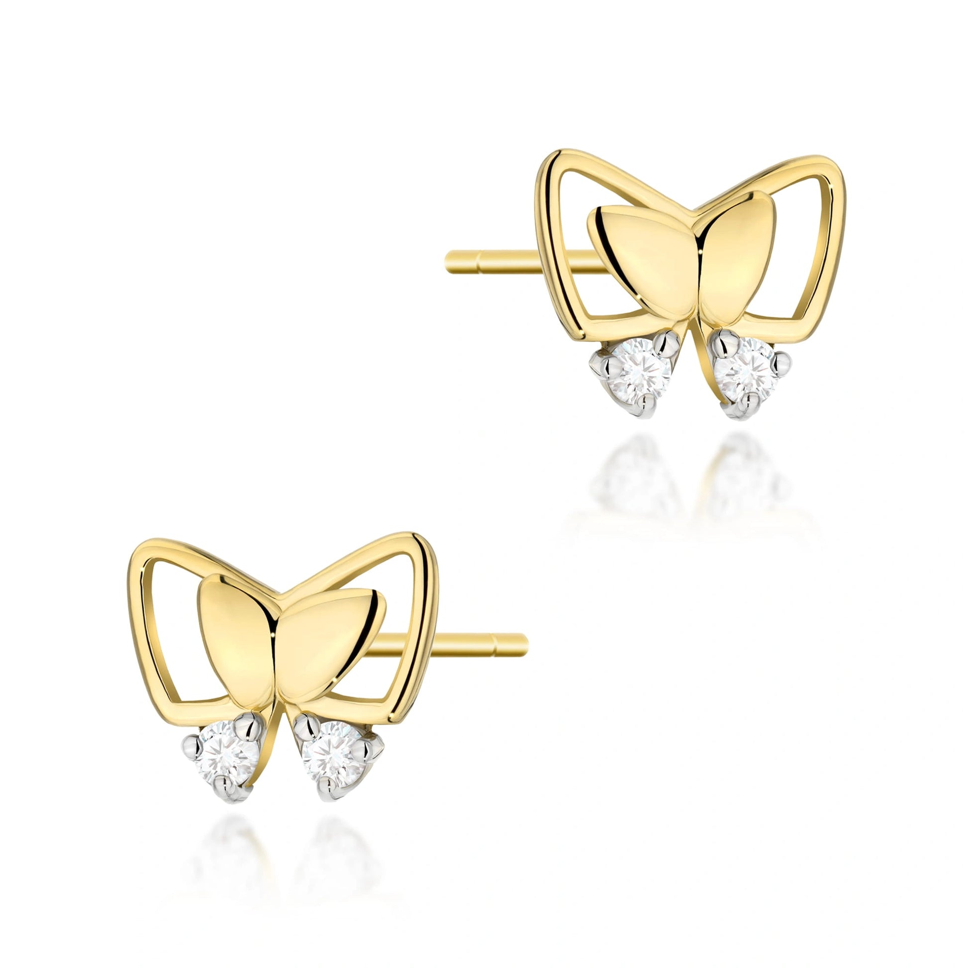 Orecchini Farfalla in Oro con Diamante