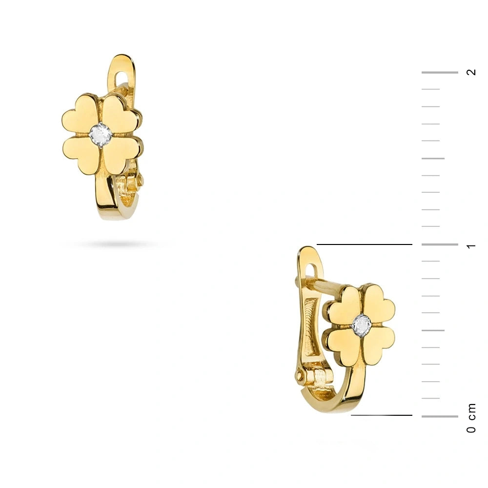 Orecchini Quadrifoglio in Oro con Diamante