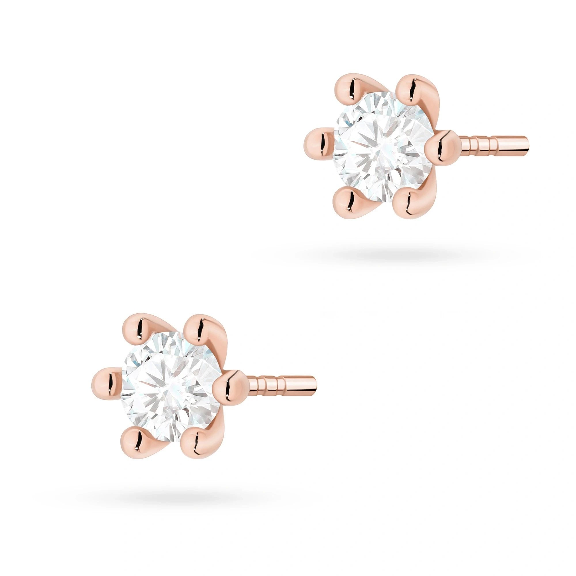 Pendientes Solitarios de Oro con Diamantes HPHT