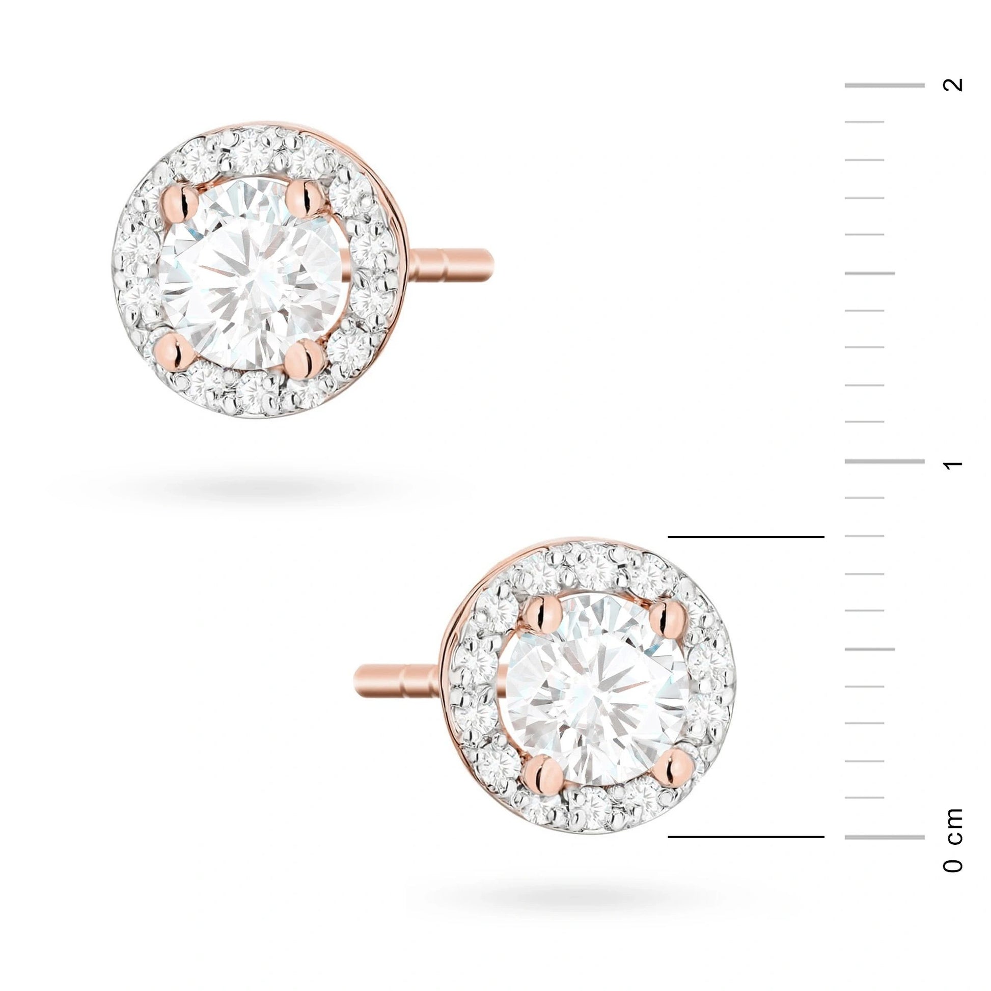 Boucles d'oreilles Halo en Or avec Diamants Lab