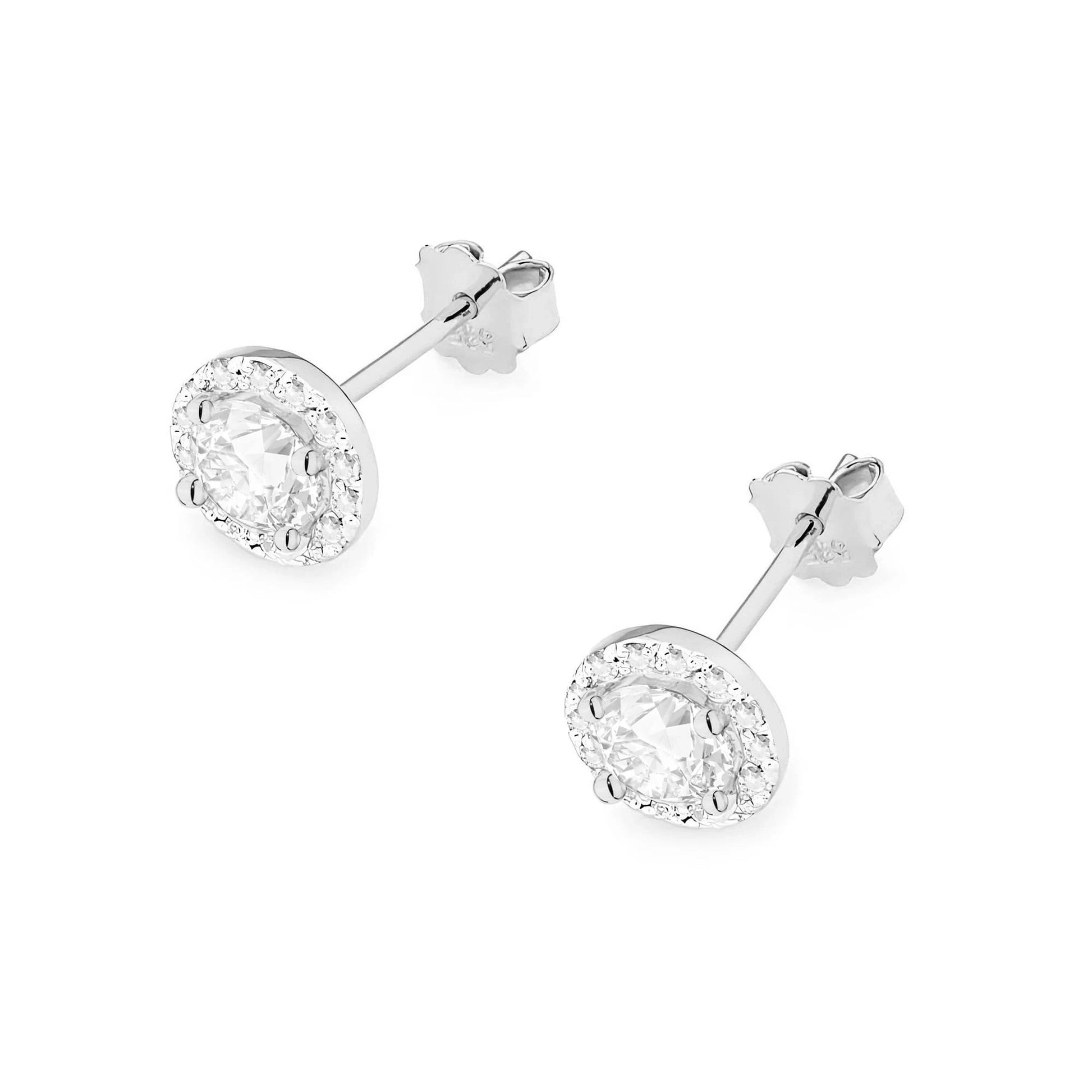 Boucles d'oreilles Halo en Or avec Diamants Lab