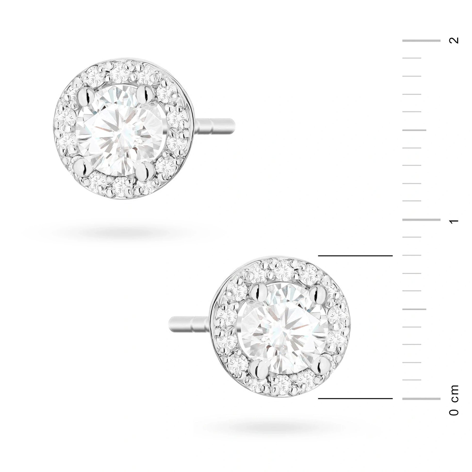 Boucles d'oreilles Halo en Or avec Diamants Lab