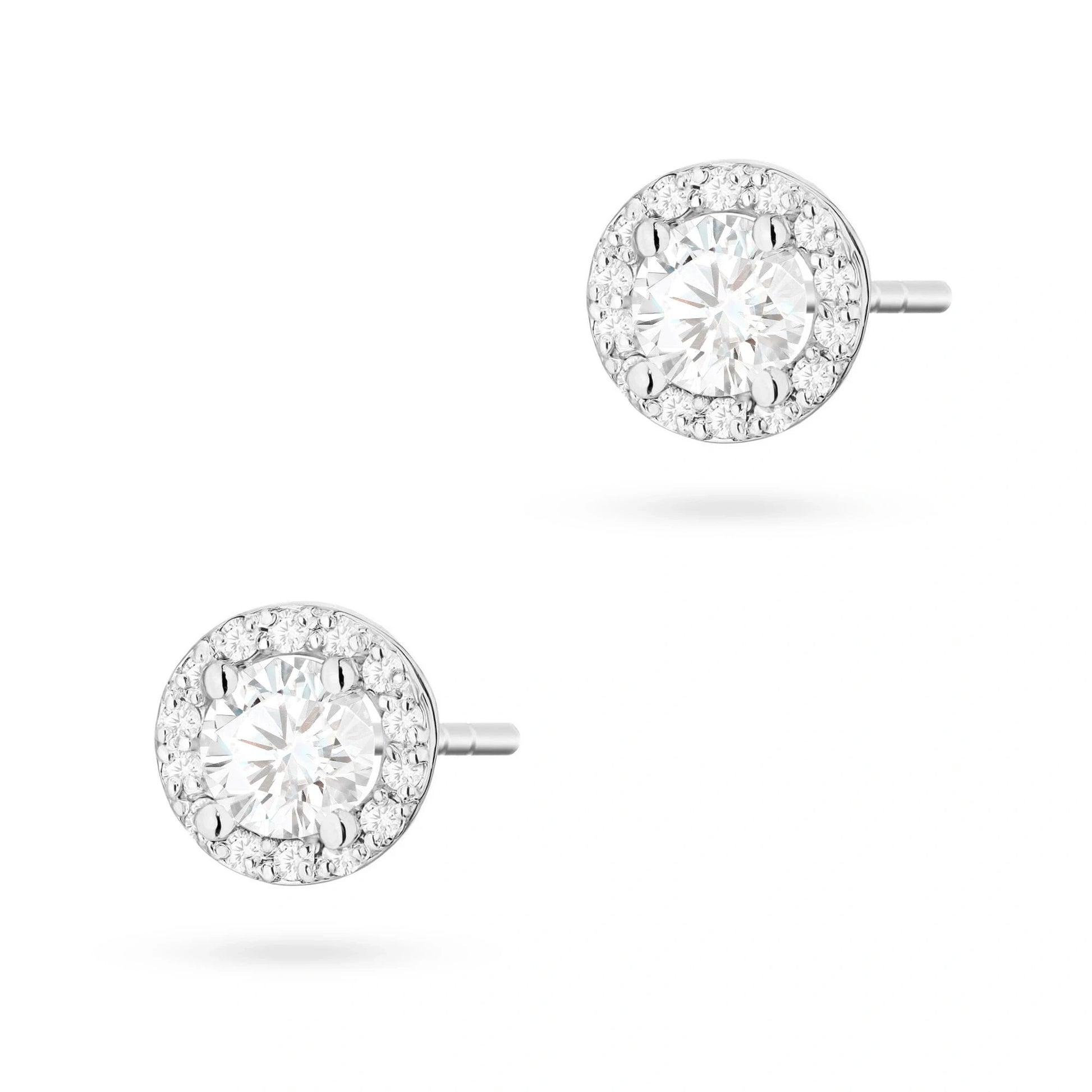 Boucles d'oreilles Halo en Or avec Diamants Lab