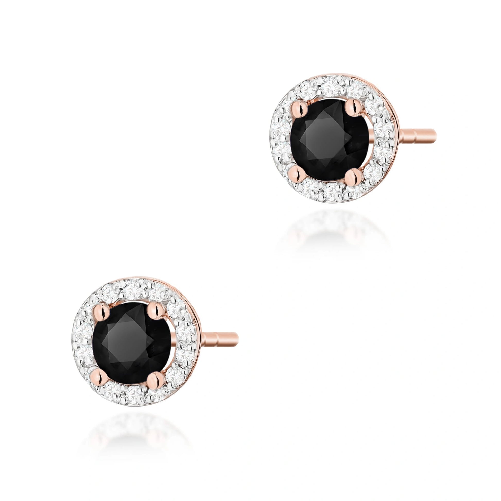 Boucles d'oreilles Naira en or avec diamants noirs
