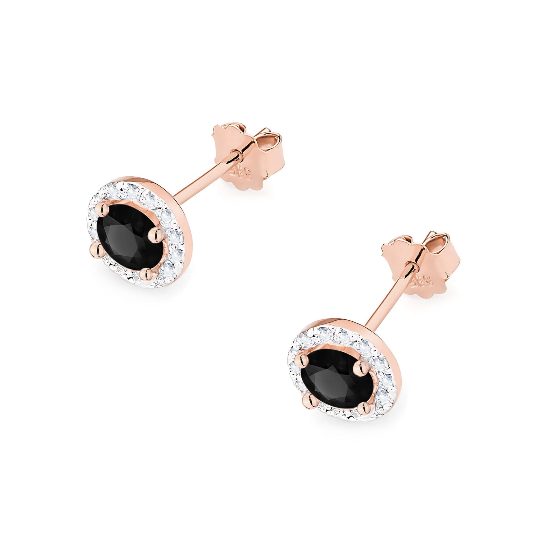 Boucles d'oreilles Naira en or avec diamants noirs