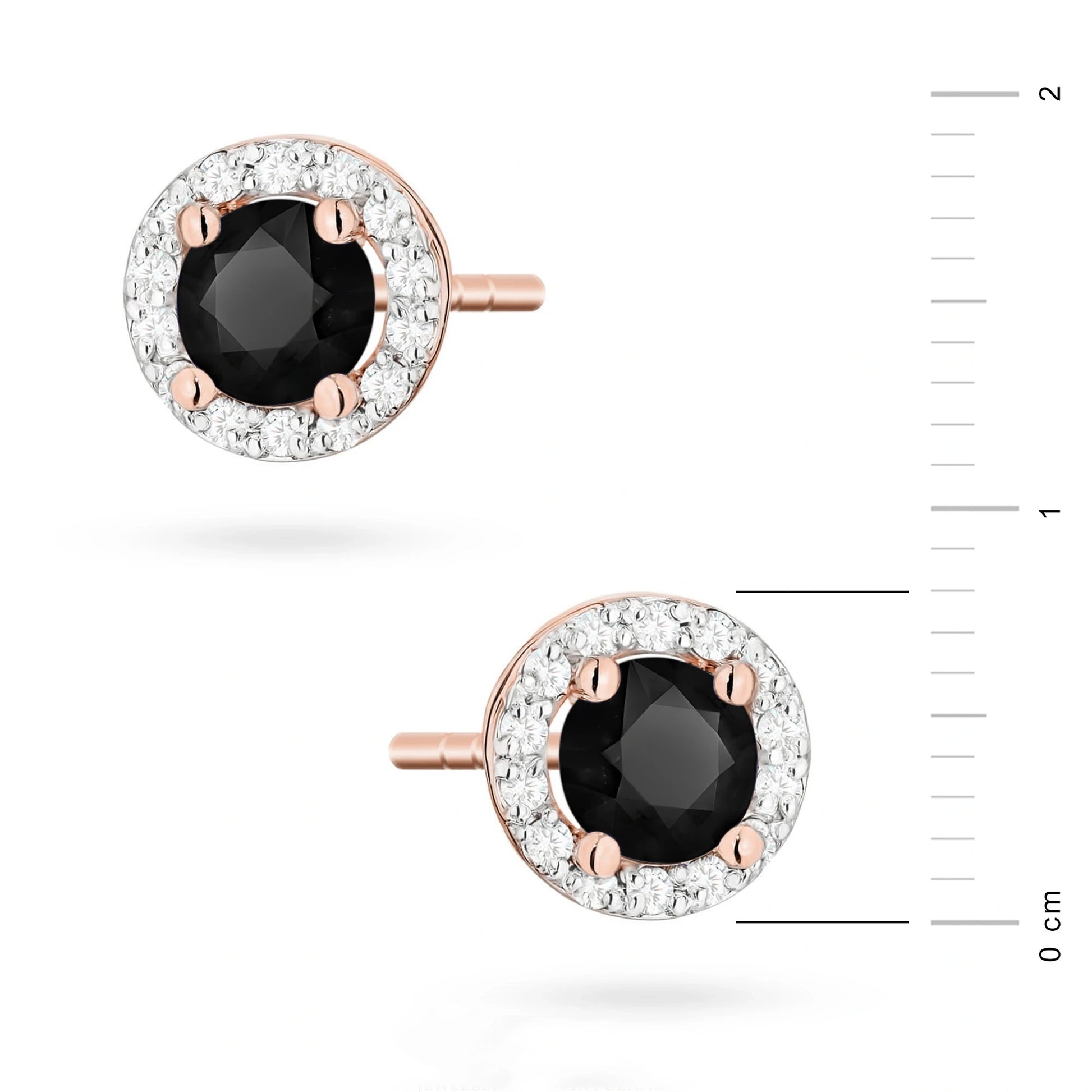 Boucles d'oreilles Naira en or avec diamants noirs
