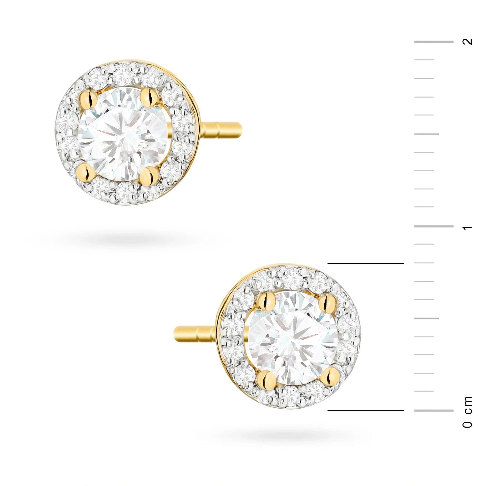 Boucles d'oreilles Halo en Or avec Diamants Lab