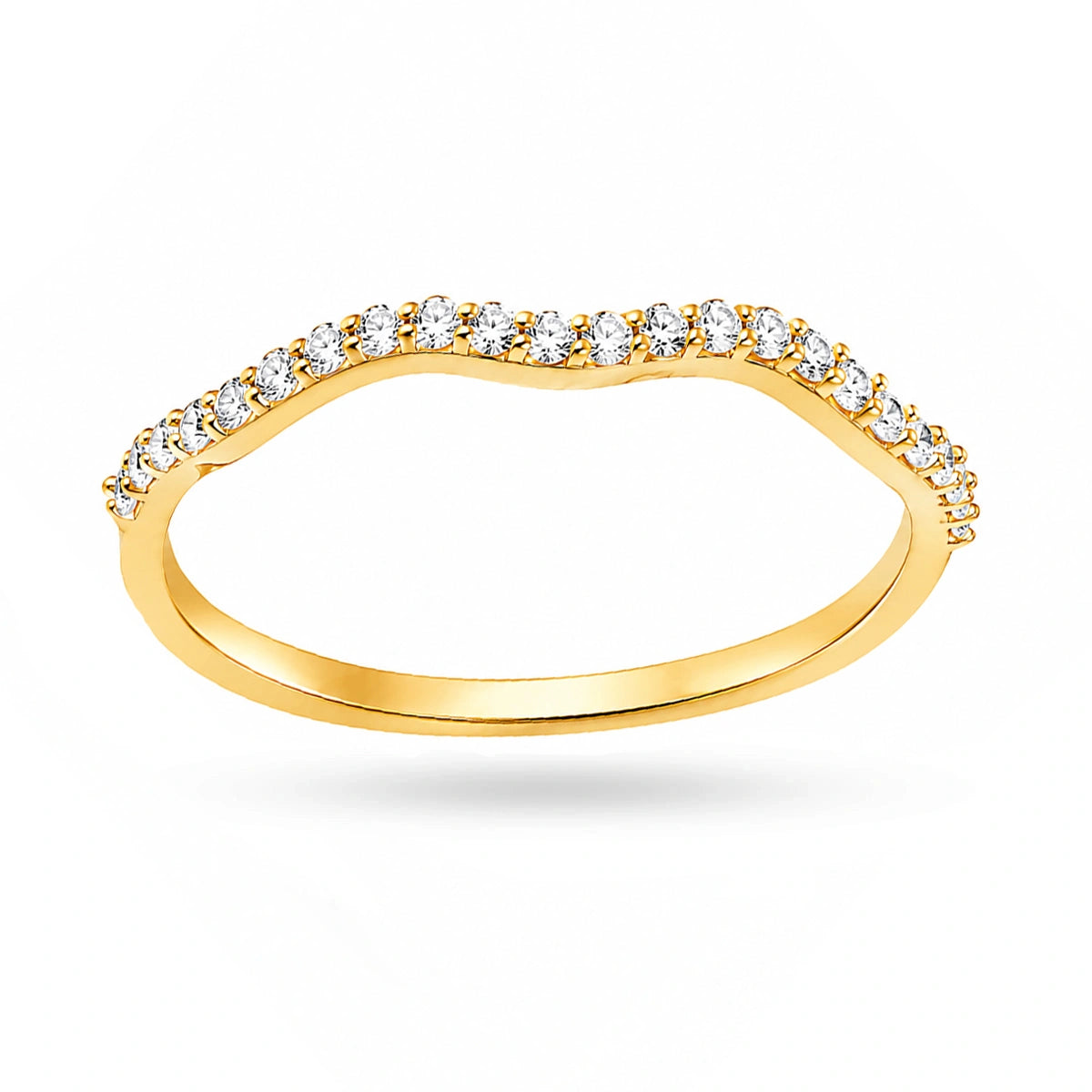 Gold Kendall Ring with White Cubic Zirconia