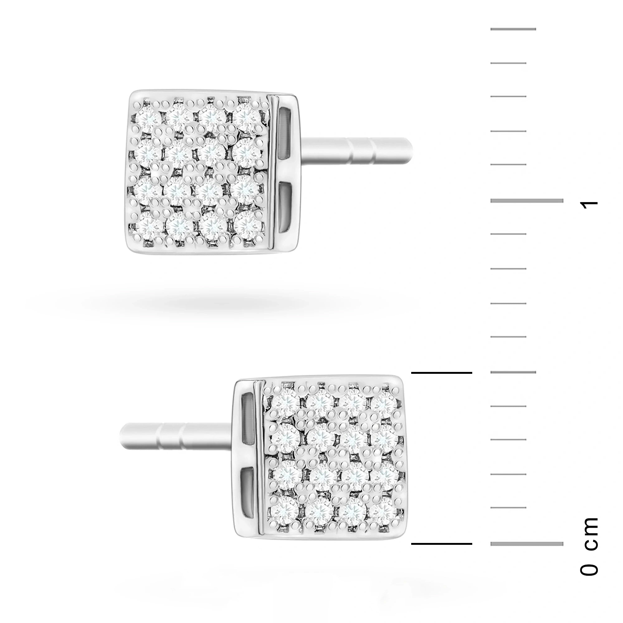 Pendientes de Oro Square con Diamantes