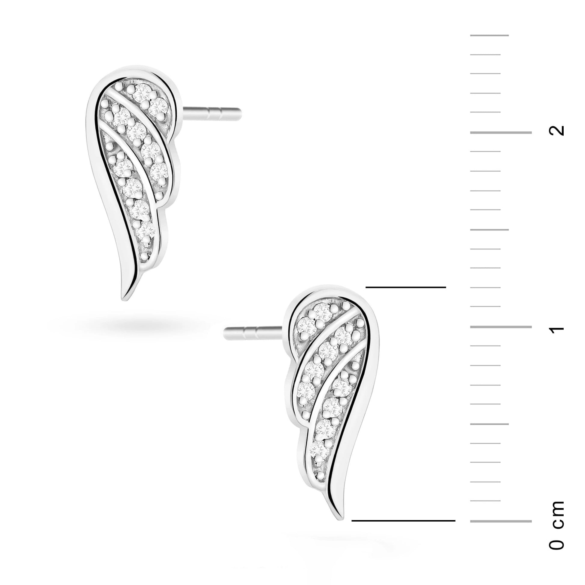 Wings Gold Earrings with 20 Diamonds