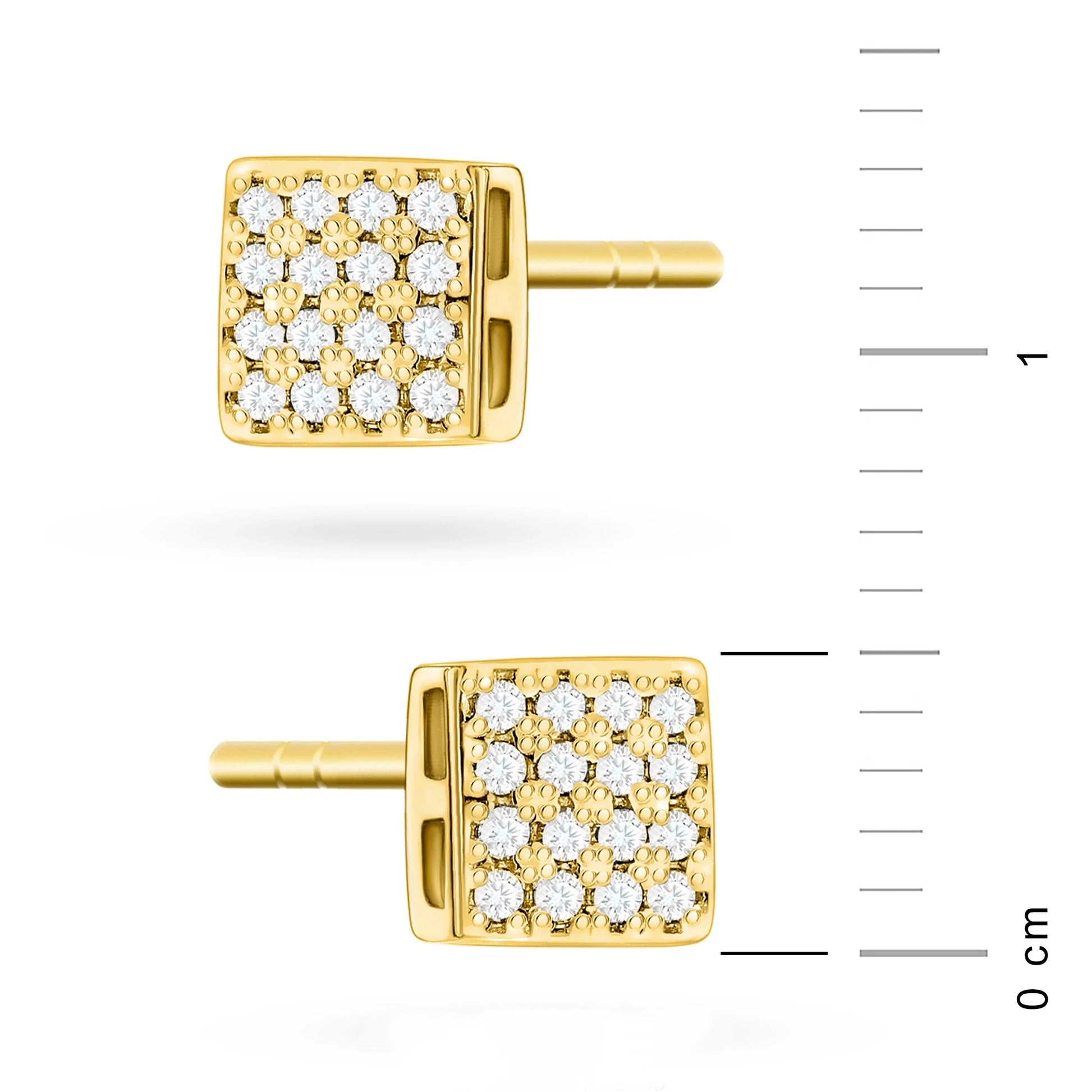 Orecchini in Oro Square con Diamanti