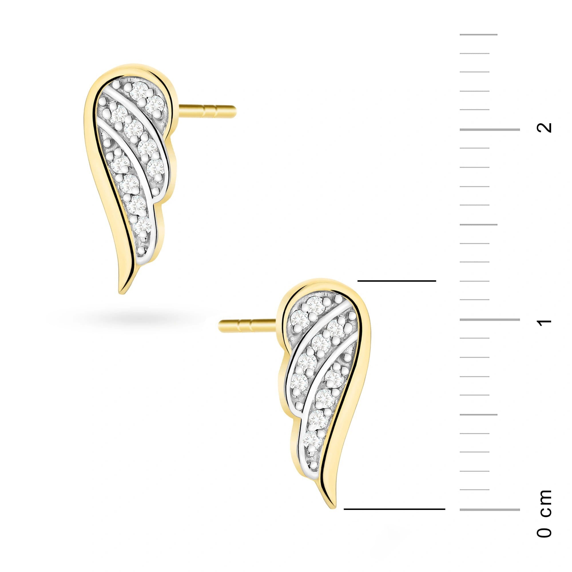 Wings Gold Earrings with 20 Diamonds