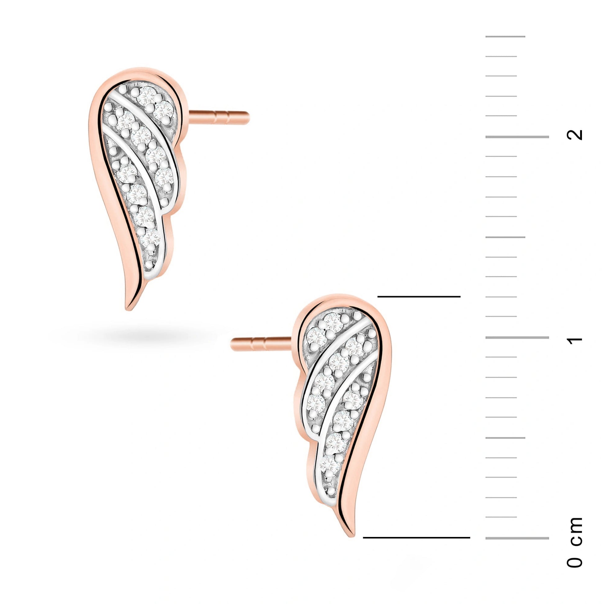 Wings Gold Earrings with 20 Diamonds