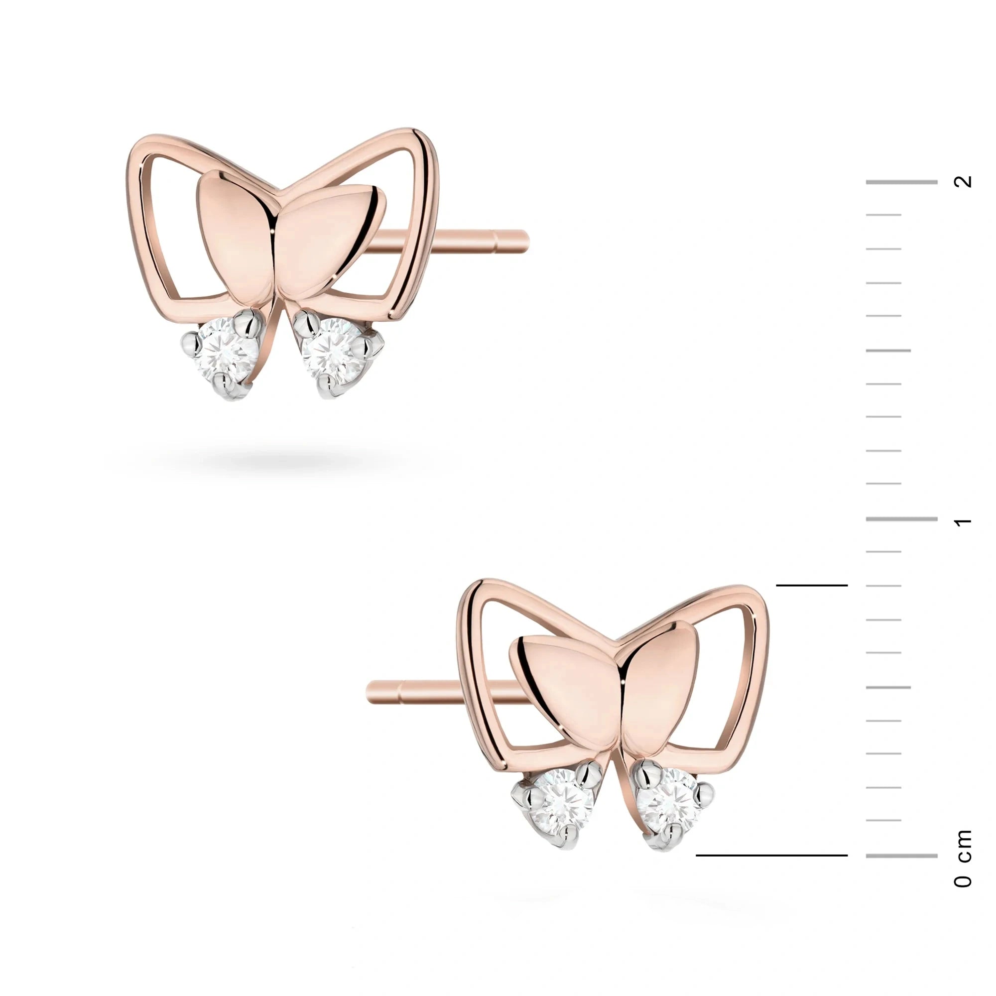 Pendientes mariposa de oro con diamante