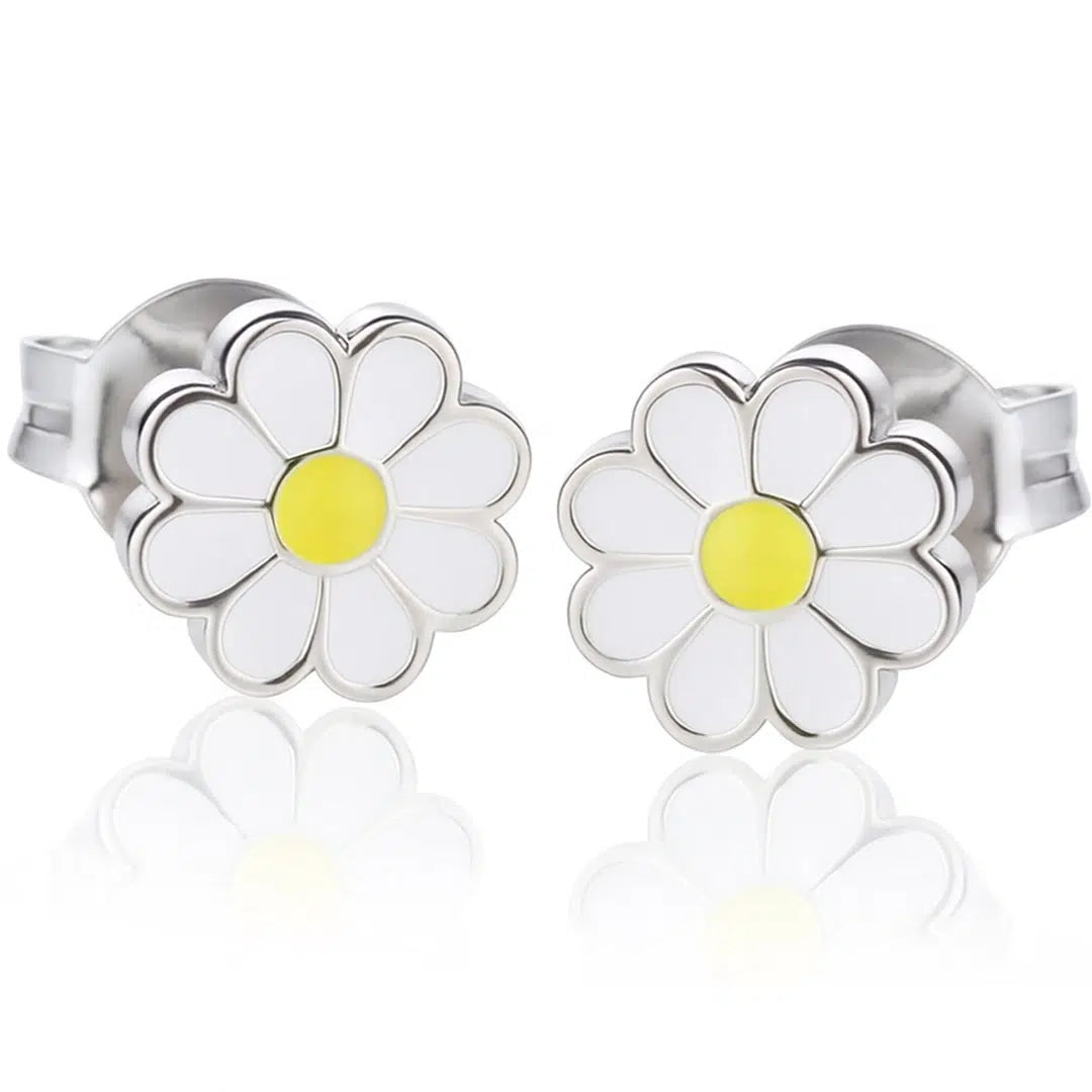 Boucles d'oreilles Clous avec Marguerite