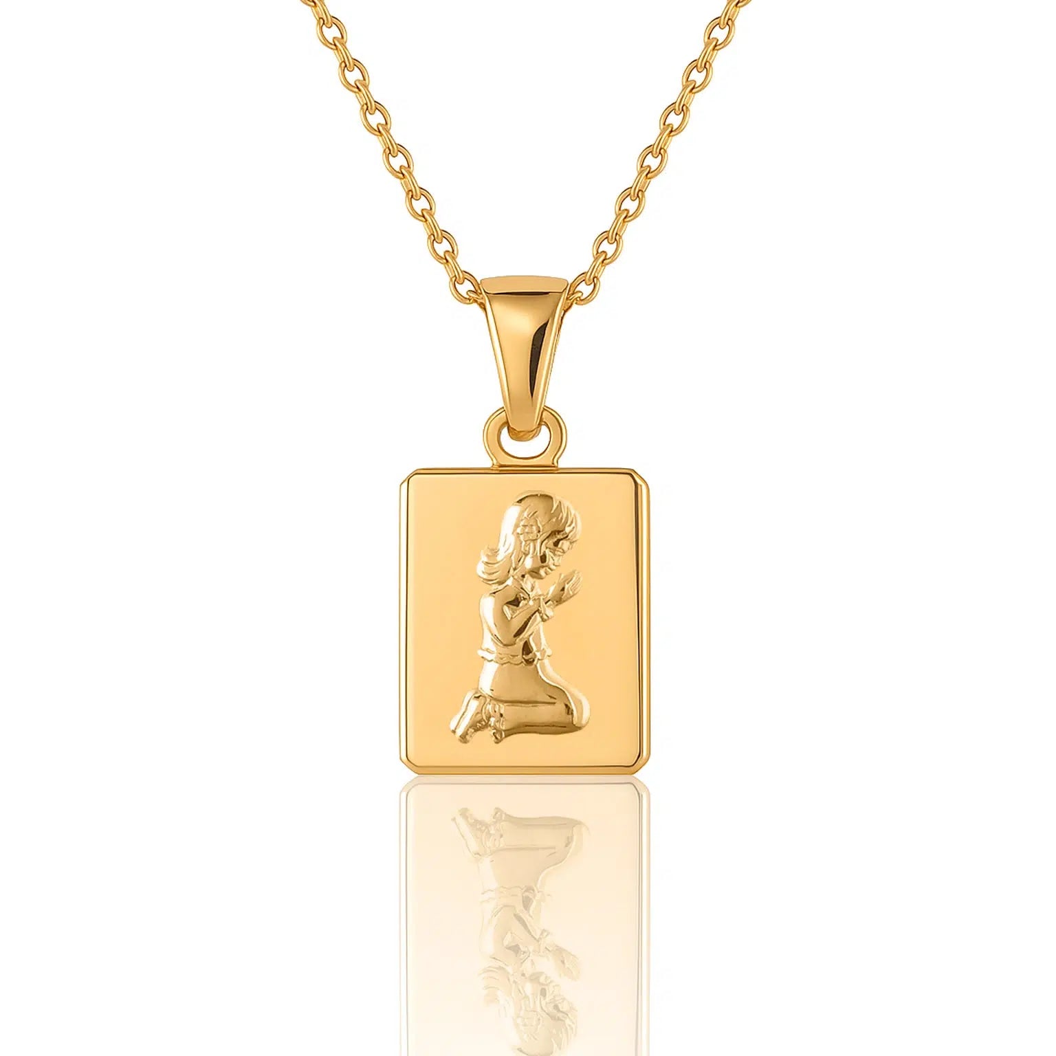 Collana su Medaglia Rettangolare Dorata Kids Collection Bimba