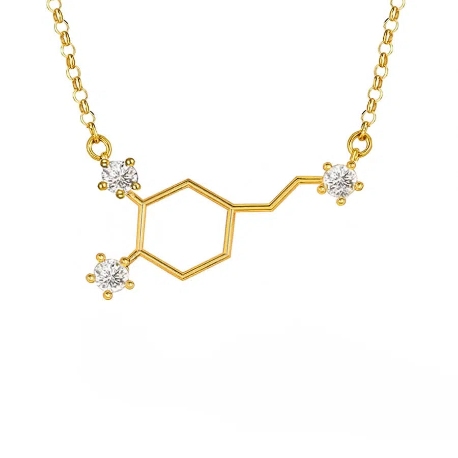 Collier Molécule Dopamine Blanche