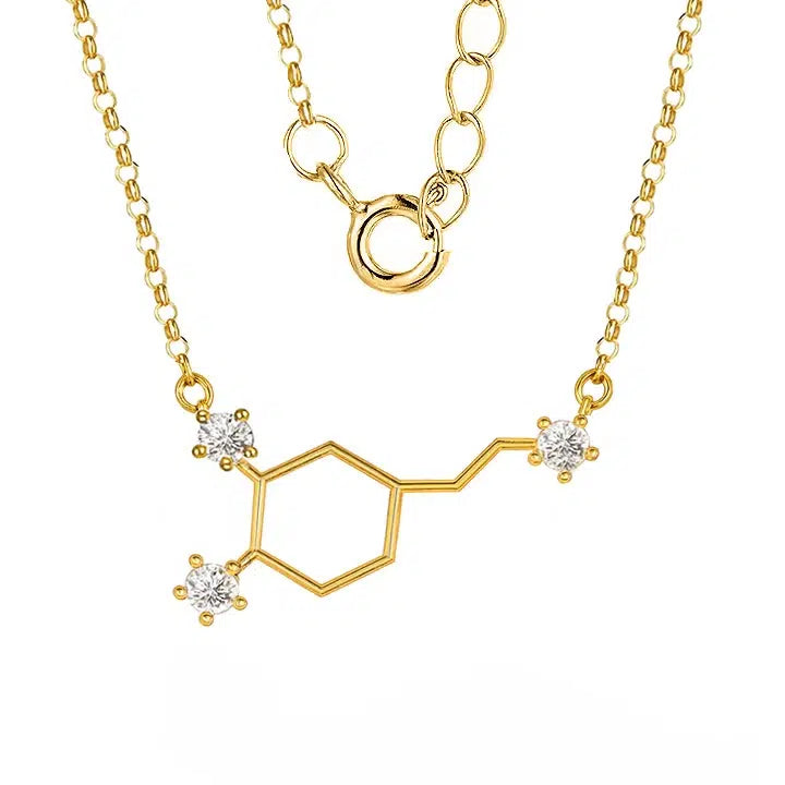 Collier Molécule Dopamine Blanche