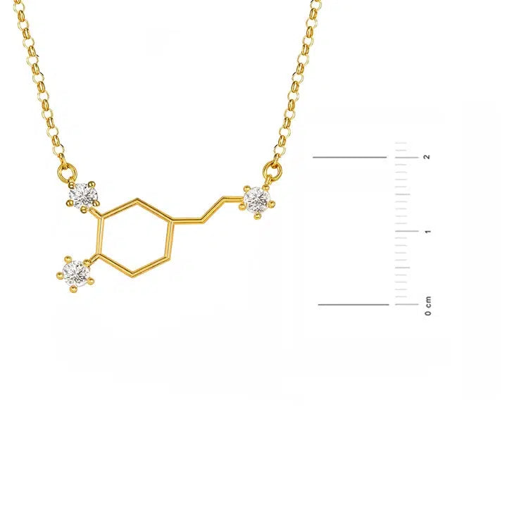 Collier Molécule Dopamine Blanche