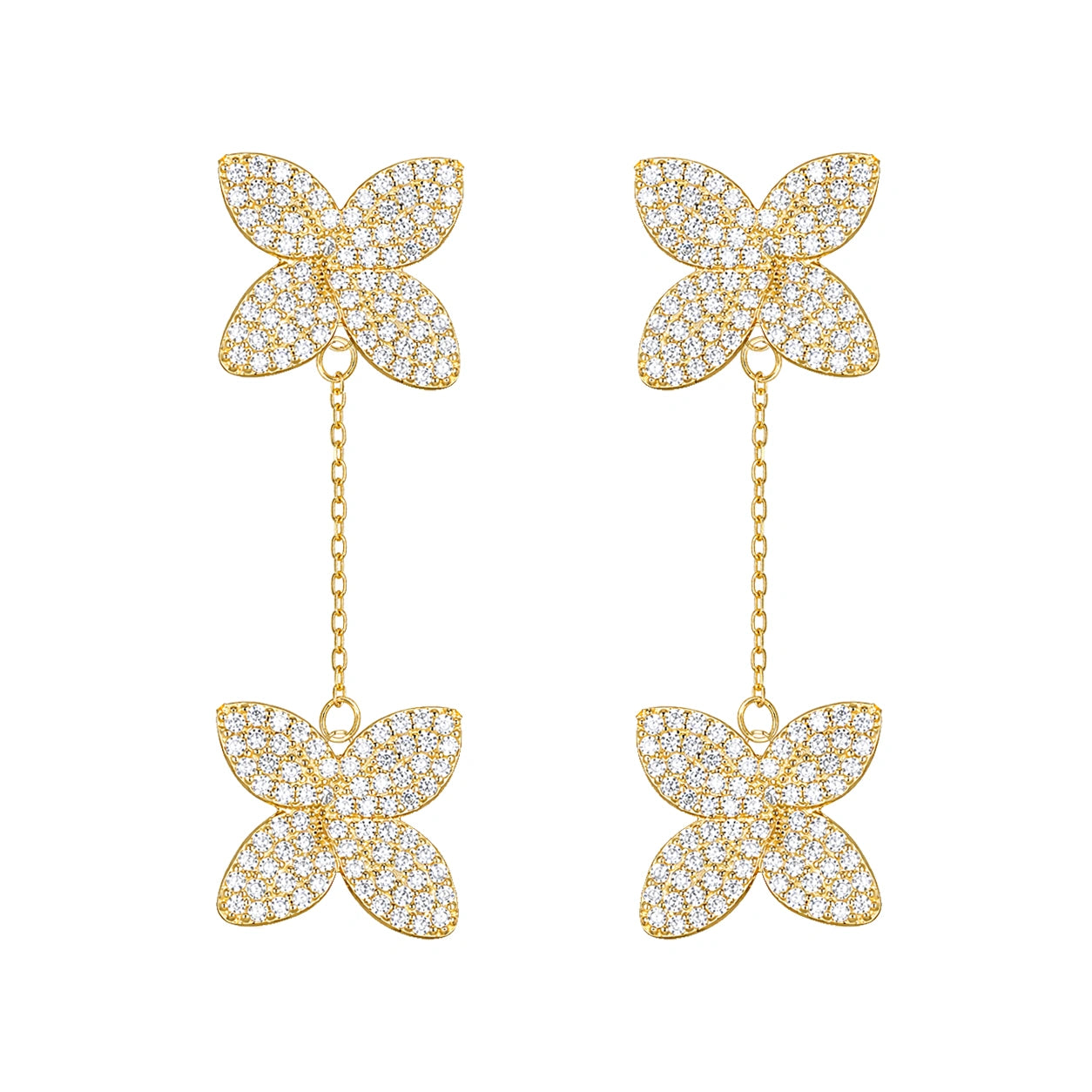 Orecchini Flora Argento con Zirconi