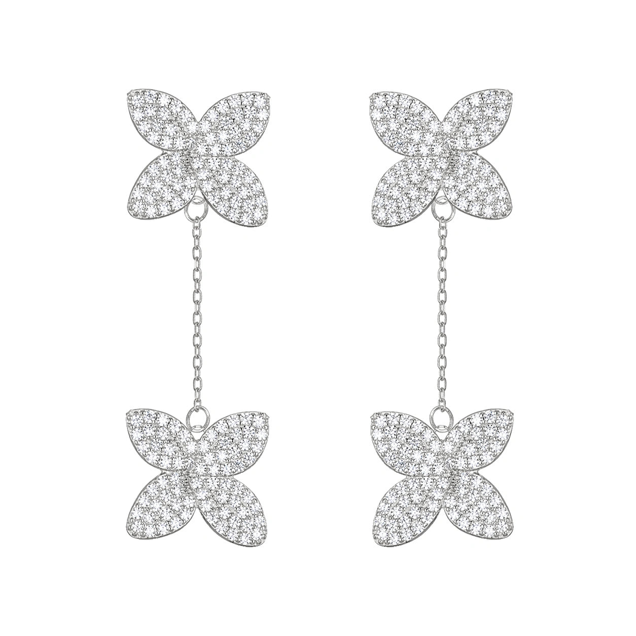 Orecchini Flora Argento con Zirconi