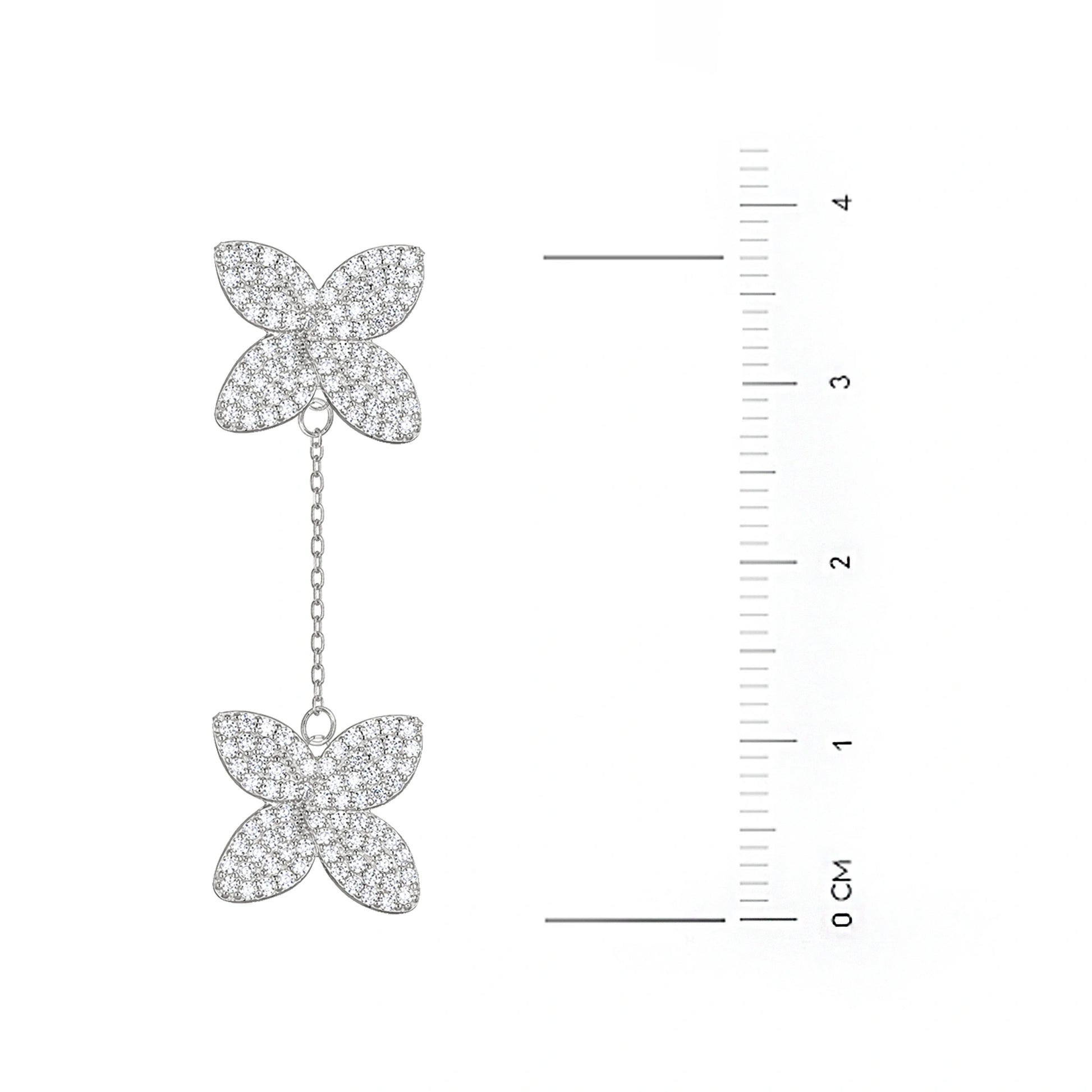 Orecchini Flora Argento con Zirconi