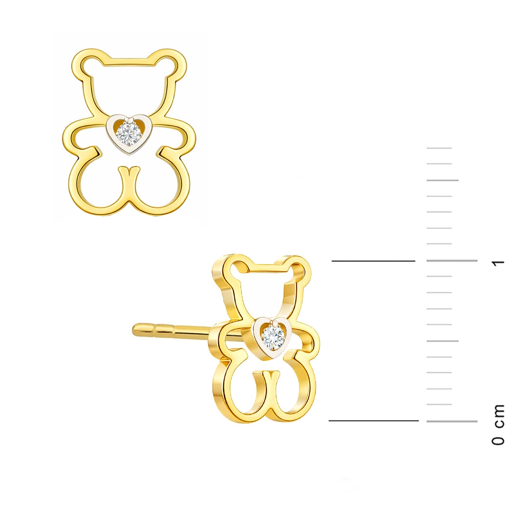 Orecchini in Oro Teddy con Zirconi
