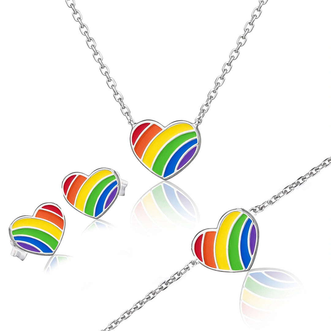 Parure con Cuore Arcobaleno