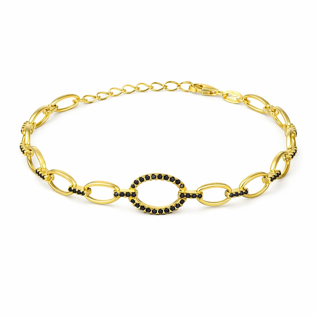 Gold-Plated Silver Patterned Bracelet
