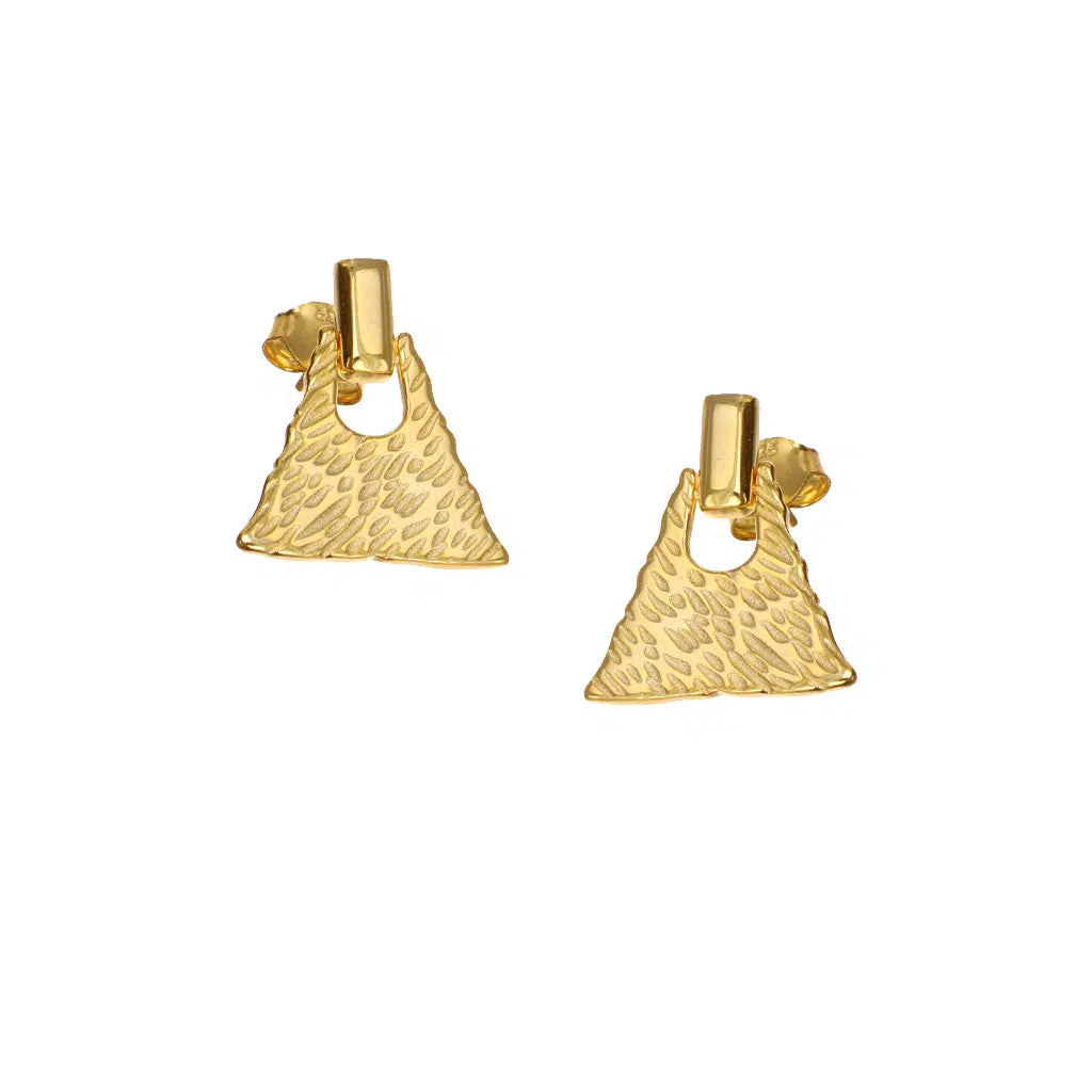 Gold-Plated Silver Earrings with Hammered Texture