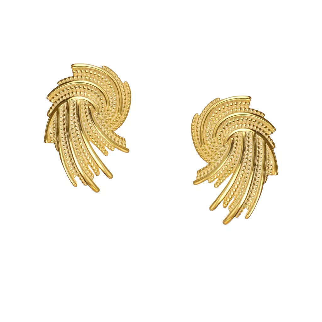 Gold-Plated Silver Earrings with Spiral Design
