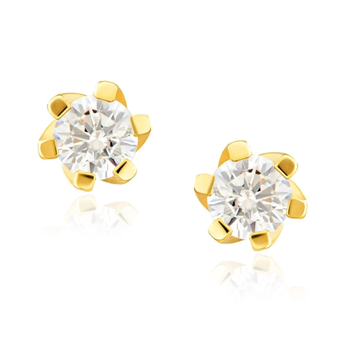 Gold-Ohrstecker mit Tulpe und Zirkon Kids Collection