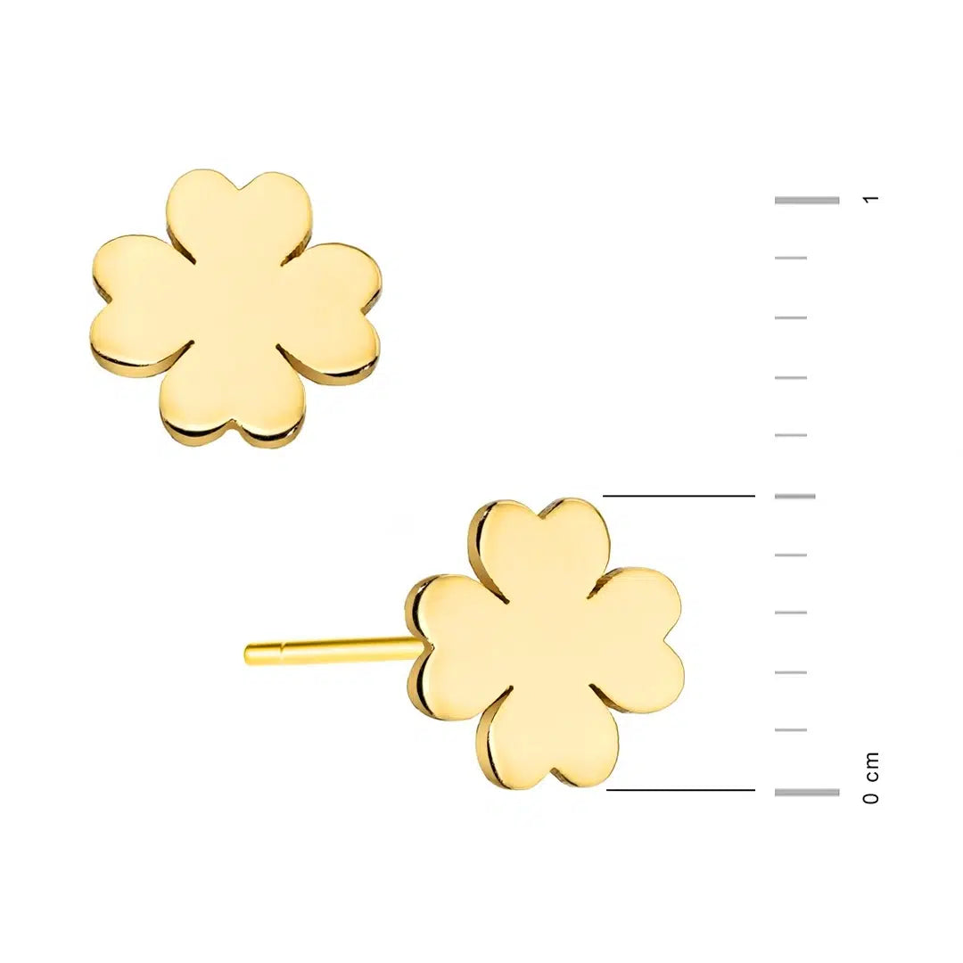 Orecchini in Oro con Quadrifoglio Liscio