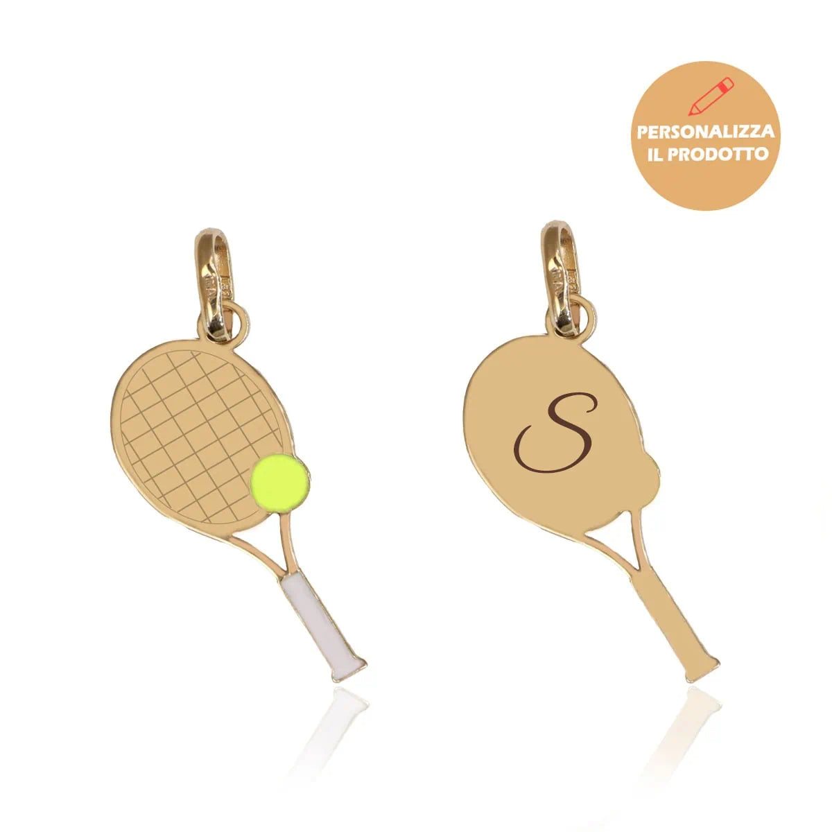 Collana in Oro con Racchetta da Tennis