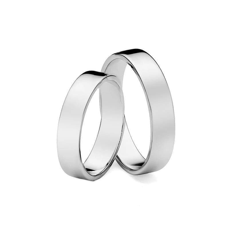 Eheringe Weißgold Classic Flach 4 mm