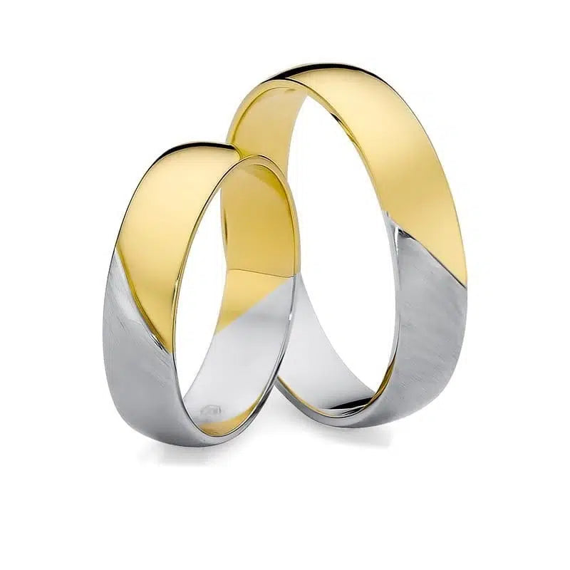 Bicolor Eheringe Halbrund