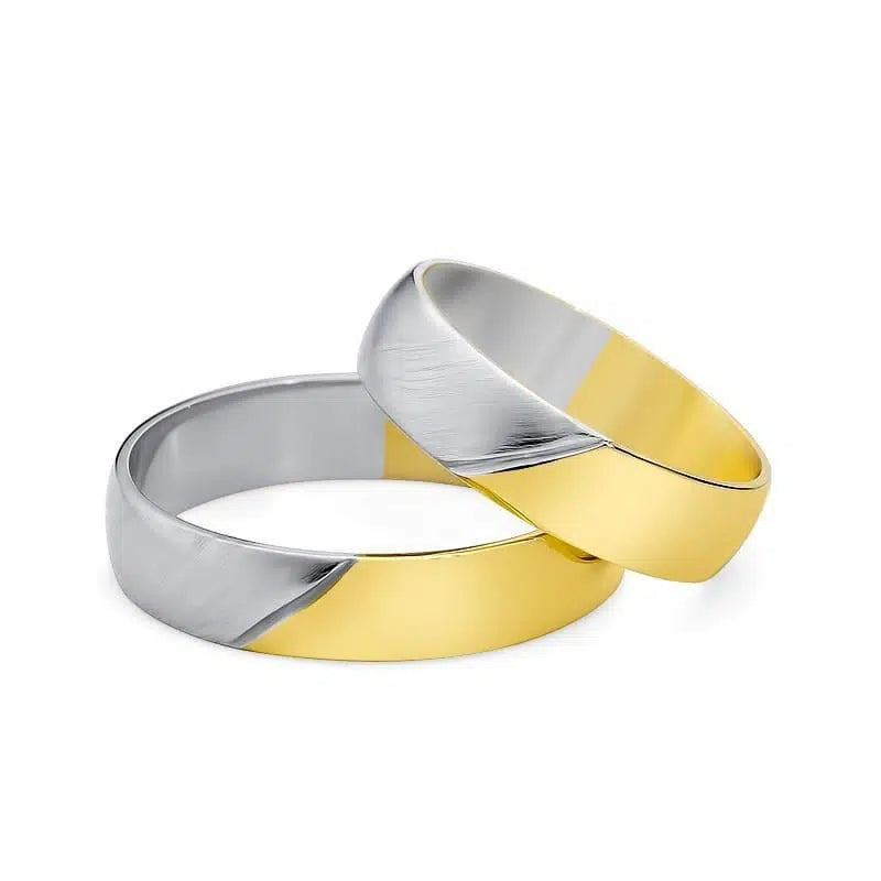 Bicolor Eheringe Halbrund