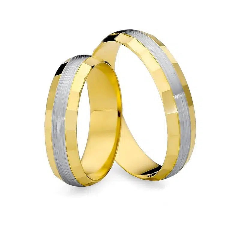 Fedi Nuziali Bicolore con Lati Tagliati