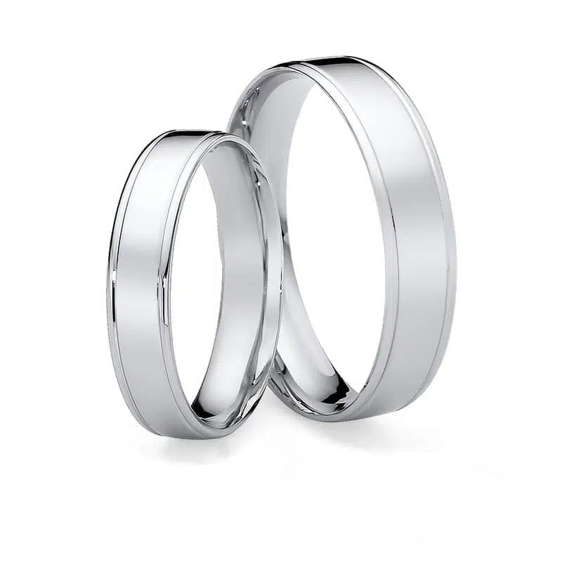 Eheringe Weißgold Flach 4mm