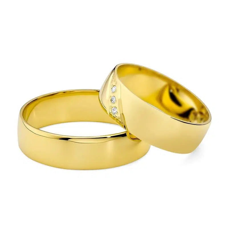 Gelbgold Eheringe mit Zirkon