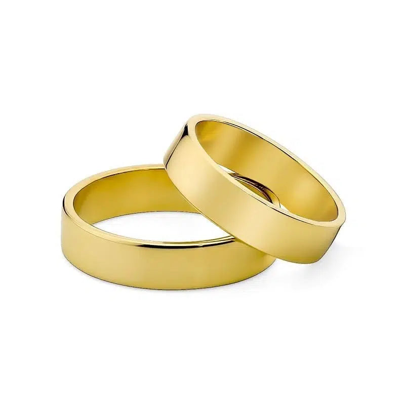 Bequeme klassische 5mm Gelbgold Eheringe