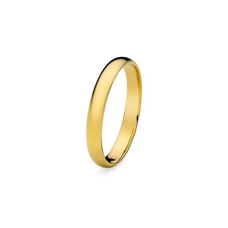 Single Semi-Circular Yellow Gold Wedding Band