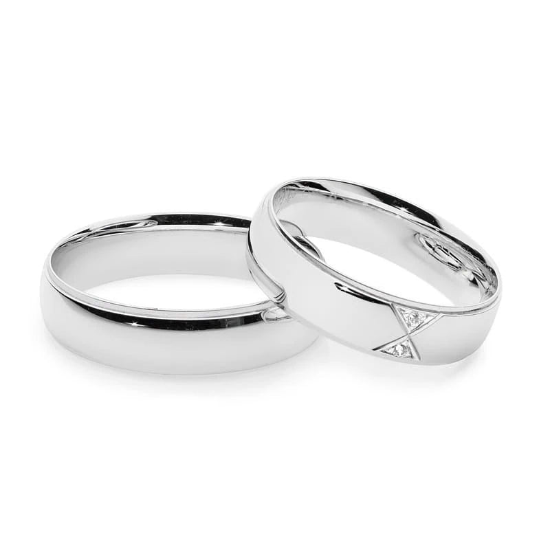 Fedi Nuziali Oro Bianco con Zircone