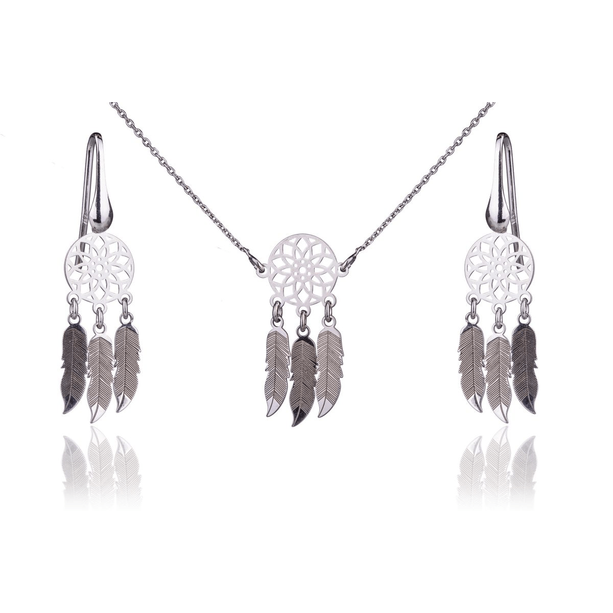 Set with Dreamcatcher in Rhodium