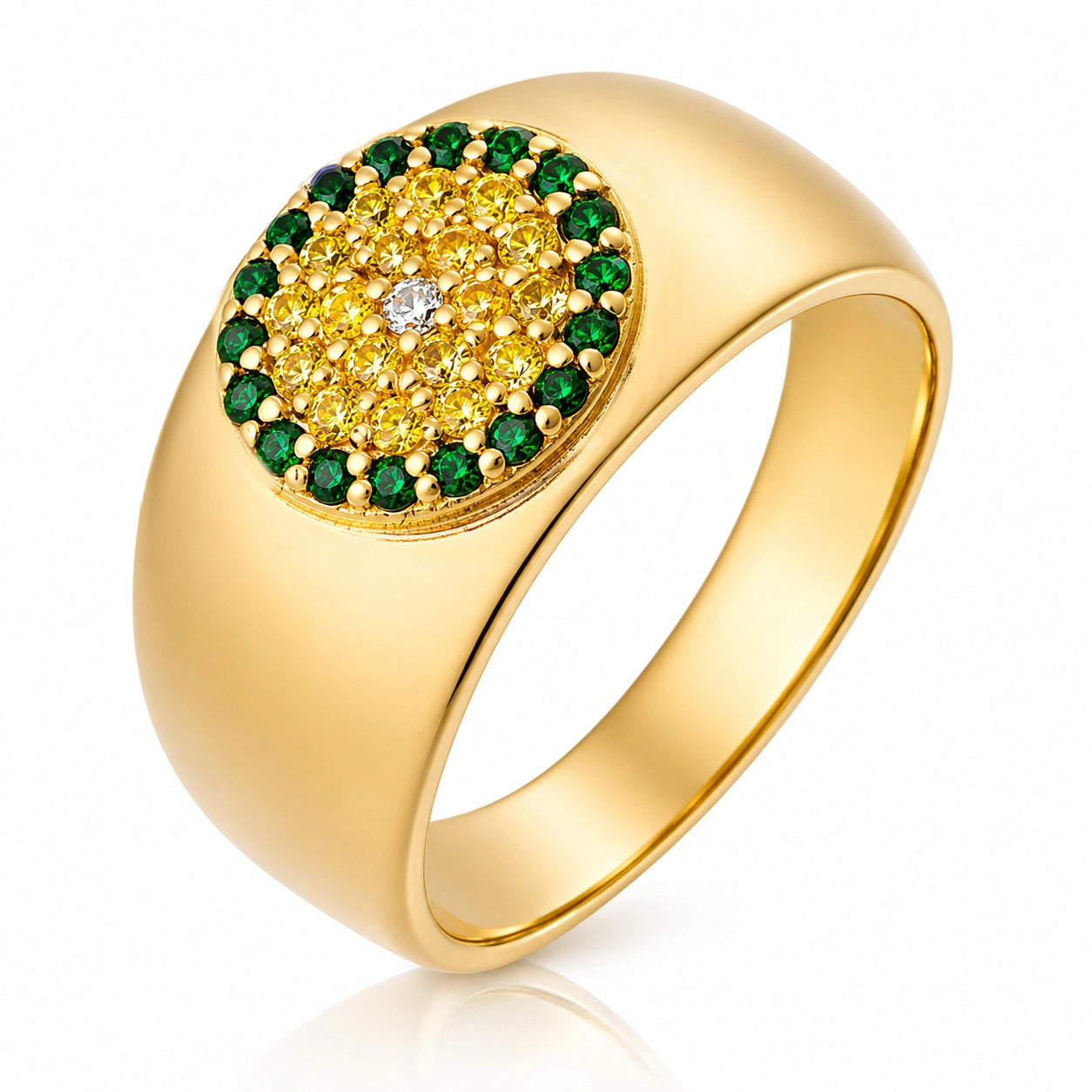 Goldener Siegelring mit Zirkonen