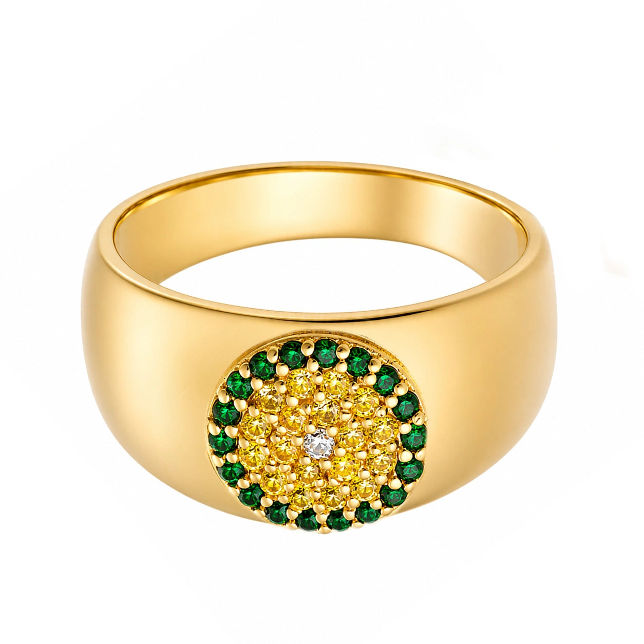 Goldener Siegelring mit Zirkonen