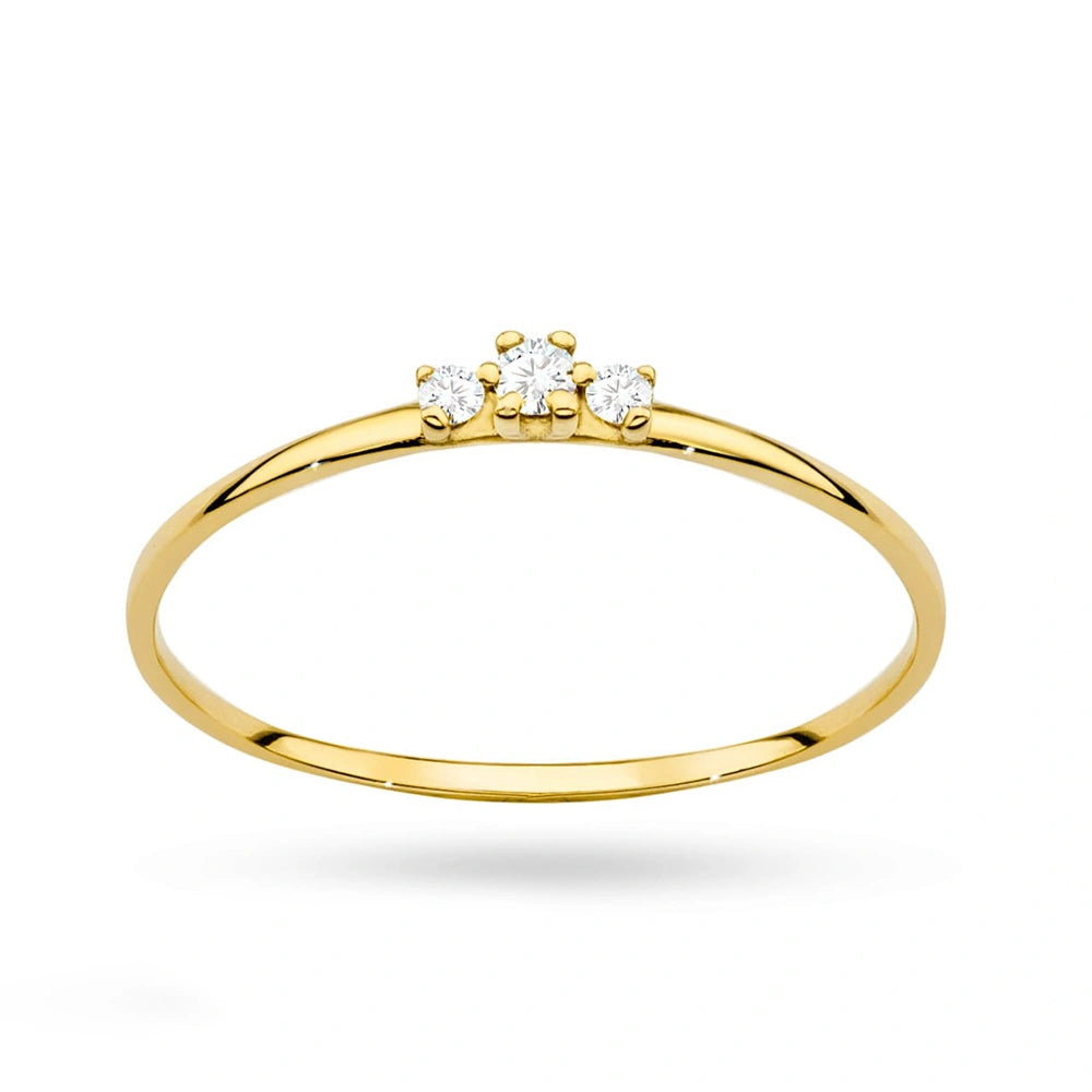 Anello Trilogy in Oro con 3 Zirconi