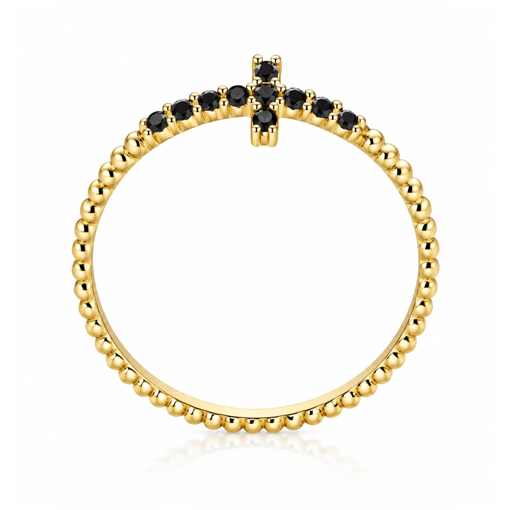 Anello Hope in Oro e Zirconi Neri